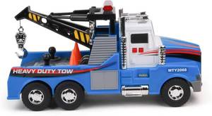 lot 17786 image: Mighty Fleet Mighty Motorized Tow Truck Toy   15 Vehicle with Lights, Sounds, Working Winch & Traffic Cones   Batteries Included   Ages 3