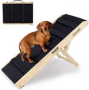 lot 17788 image: 2026 Upgraded Dog Ramp for Couch - Foldable Small Dog Ramp for Bed - 4 Adjustable Height from 12 to 20 - Portable Pet Stairs with Non-Slip Pad - Pet Ramps Use for Low Bed Couch Steps Up to 60LBS