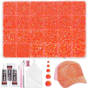 lot 17808 image: 20000Pcs Orange Flatback Jelly Resin Rhinestones for Bedazzling, Mix Sizes Crystal Rhinestones Gems, Orange Gems Bedazzling for Crafting, Flatback Rhinestone for DIY Face Makeup Crafts Tumblers