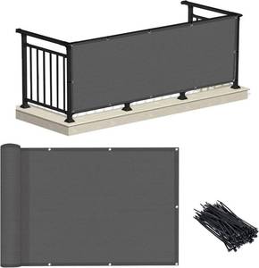 lot 17816 image: LOVE STORY 3x10 Dark Grey Balcony Privacy Screen Fence Cover (HDPE) UV Protection Weather-Resistant 3 FT Height Shield for Deck, Patio, Backyard, Outdoor Pool, Porch, Railing