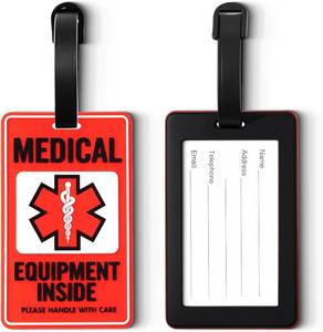 lot 17847 image: Medical Equipment Luggage Tag for CPAPBIPAP Red 1pk Multi Functional Medical Device Luggage Medical ID Alert Tag for Carry On & Supply Bag Travel Supplies Bag Tag