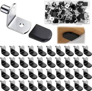 lot 17849 image: Shelf Pins - 40pcs 14 Inch L-Shaped Shelf Support Pegs with Rubber Sleeve for Than 6 mm Furniture Bookcase Kitchen Closet Furniture