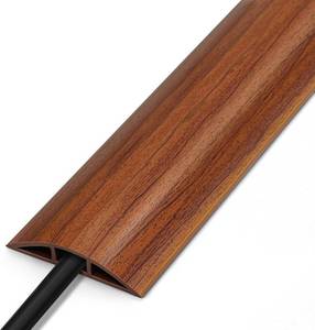 lot 22478 image: Floor Cord Cover 4FT, Walnut Wood Cord Hider Floor, Soft PVC Cord Protector Floor, Hide Extension Floor Wire Covers for Cords, Organizer Wires Floor Cable Cover, Cable Cavity 0.47 (W) x 0.24 (H)