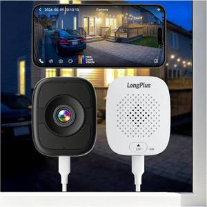lot 22483 image: LongPlus 5MP 3K Window Camera, Night Vision Window Cameras for Home Security, 2.4G & 5G WiFi, 247 Recording, AI Person & Motion Detection Siren, Two-Way Audio, 60S Easy & Quick Install, 2 Pack