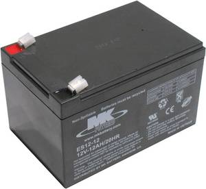 lot 22490 image: MK Battery ES12-12 Maintenance-Free Rechargeable Sealed Lead-Acid Battery
