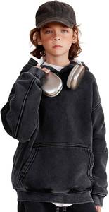 lot 22501 image: Arssm Boys Girls Fleece Lined Hoodie Kids Warm Winter Cotton Acid Washed Vintage Pullover Hooded Sweatshirt YOUTH LARGE