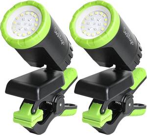 lot 22518 image: 2-Pack Rechargeable LED Work Light, 360  Adjustable Spotlight with Magnetic Base & Clamp, Portable Clip Light for Garage, BBQ, Workshop, Construction, Car Repair, Household & Emergency Use