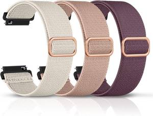 lot 22519 image: DaQin 3 Pack Nylon Watch Bands Compatible with 16mm 18mm 20mm 22mm Quick Release Watch Band, Adjustable Soft Stretchy Solo Loop Strap Elastic Braided Relacement Wristband for Men Women