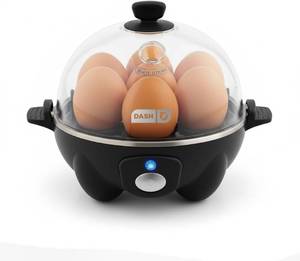 lot 22523 image: Dash Rapid Egg Cooker - Boiler, Poacher & Steamer - Includes Measuring & Recipe Guide - Dishwasher Safe - BPA Free - Holds 7 Eggs, Black