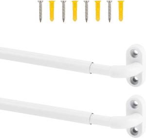 lot 22629 image: TYRON 2 Pack Screwed Sash Curtain Rod Adjustable 30-40 Inch, 38 In. Diameter, French Door Curtain Rods (White)