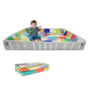 lot 22630 image: Infantino Foldable Soft Foam Play Mat, Reversible 57x57 Baby Mat for Floor Time, Lightweight, Portable & Easy to Store, Water Resistant, Wipeable, Multicolor