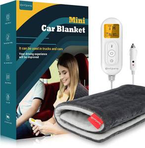 lot 18332 image: Comfytemp 12V24V Car Electric Blanket for Back, 4 Heat Settings, 11Auto-Off, Portable Mini Travel Blanket for Neck, Shoulders, Hip, Waist, Truck, SUV, 12 x 24 Washable for Drivers Women Men Winter