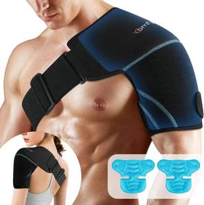 lot 18340 image: Comfytemp Shoulder Ice Pack Wrap Shoulder Brace, Gel Cold Compression Sleeve for Injuries Reusable Arm Rotator Cuff Pain Relief, Therapy Recovery Items for Men Women, 2 Gel Ice Packs