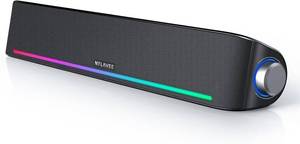 lot 18343 image: Computer Speakers, Hi-Fi Sound Quality Computer Sound Bar, Bluetooth 5.0 & 3.5mm Wired PC Speakers with 4 Dynamic Lighting Modes, USB Powered Speakers for PC, Desktop, Laptops, Phones, Monitors, Xbox