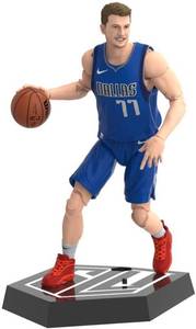 lot 18350 image: Starting Lineup Luka Doncic (Dallas Mavericks) Hasbro NBA Series 1 Action Figure  Action Figure, Extra Hands, Flight Stand, Exclusive Panini Trading Card