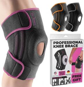 lot 18356 image: DR. BRACE ELITE Knee Brace with Side Stabilizers & Patella Gel Pads for Maximum Knee Pain Support and fast recovery for men and women-Please Check How To Size Video (Orions, Medium)