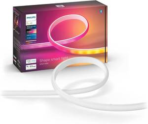 lot 18365 image: Philips Hue Indoor 6-Foot Smart LED Light Strip Base Kit with Plug - Flowing Multicolor Effect - 1 Pack - Control with Hue App - Compatible with Alexa, Google Assistant and Apple HomeKit - Retail $88.99