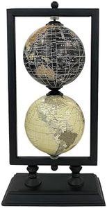 lot 18366 image: Rely Set of 2 4 World Globe Sturdy Metal Stand (NOT PLASTIC) - Rotating Desktop Globes For Geographic Home Desk Table Office Decor Gift - Book Shelf Decor World Globe - Portrait