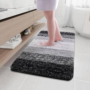 lot 18376 image: Arotive Microfiber Bathroom Rugs, Shaggy Soft and Absorbent Bath Rug, Non-Slip, Thick Plush Machine Washable Dry Bath Mats for Bathroom, Tub and Shower, 45x27, Black, Rectangular