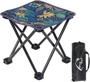 lot 18404 image: Wind Tour Portable Folding Camping Stool Outdoor Camping Lightweight Samll Chair for Fishing Hiking Gardening and Beach with Carry Bag (Medium Blue -1)