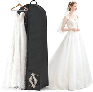lot 18405 image: 72 Wedding Gown Dress Garment Bag, 820 Gusseted Garment Cover for Puffy Bridal Gowns Cover, Travel Garment Storage Bag for Prom, Cosplay, Evening Gowns (Black, 1Pack 72)