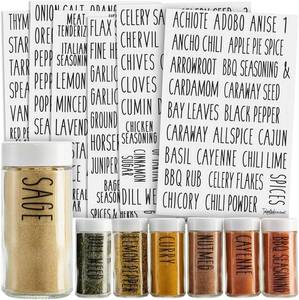 lot 18407 image: Talented Kitchen Spice Labels Stickers - Black Vinyl, 145-Pack, 1 Inch - Preprinted Waterproof Spice Jar Labels for Kitchen & Pantry Organization - Glass Jars, Herb & Seasoning Containers