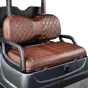 lot 18412 image: NOKINS Golf Cart Diamond Seat Covers Kit, Fit for Yamaha DriveDrive2 OEM Standard Front Seat Cushion, No Nails Required & Easy to Clean, Breathable Vinyl Seat Covers (Brown and Brown 8438)