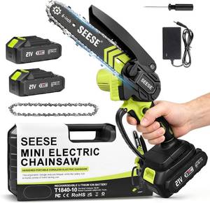 lot 18421 image: 6-inch Mini Chainsaw Cordless Pure Copper Brushless Motor, High Efficiency, Low Noise, Up to 80-Min Runtime for Trimming, Shrub Pruning and Wood Cutting, Best Gifts for Father, Dad, Husband, Men