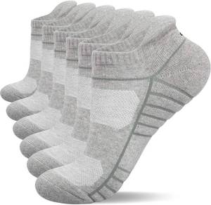 lot 18429 image: Lapulas Athletic Running Ankle Socks, Low Cut Cushioned Anti-Blister Tab Sports Socks Men Women 6Pairs