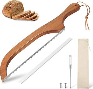 lot 18431 image: Bread Slicer for Homemade Bread, 15.7 Ergonomic Design, Premium Stainless Steel Serrated Bread Bow Knife for Precise Cutting