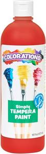 lot 18435 image: Colorations Paraben-Free Washable Tempera Paint for Kids - Red, 16 Ounce Bottle, Non-Toxic and Made in The USA