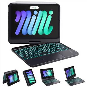 lot 18447 image: GreenLaw Keyboard Case for iPad mini 7 A17 Pro(2024) & Mini 6 (2021) 8.3, 360  Rotate Case for iPad mini 7th6th Generation, Touchpad Keyboard with 7 Color Backlit, Type-C Rechargeable, Black
