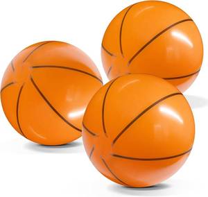 lot 18450 image: Novelty Place Inflatable Beach Balls - 3 Pack, 12 Beach Basketball for Kid - Summer Beach Pool Party Supplies, Fun Floating Toys