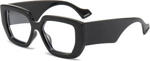 lot 18451 image: AIEYEZO Thick Frame Blue Light Glasses Men Women, Fashion Square Computer Eyeglass Anti Eyestrain & Prevent Headache