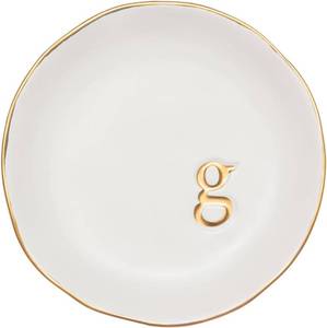 lot 18458 image: COLLECTIVE HOME - Ceramic Jewelry Tray, Decorative Trinket Dish for Rings Earrings Necklaces Bracelet Watch Keys, Birthday Mothers Day Christmas Gift for Women, 4.75, White Surface (G)