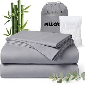 lot 18461 image: Luxury Organic Tencel & Viscose from Bamboo Cooling Sheet Set,Moisture Wicking & Breathable Bedding for Hot Sleepers,Silky Soft Hypoallergenic Lyocell Sheets with 18 Deep Pocket with Corner Straps