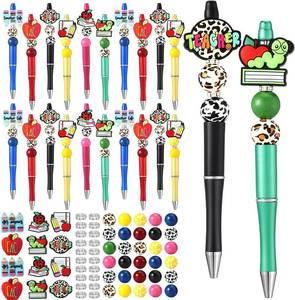 lot 18463 image: Ctosree 36 Sets Teacher Beadable Pen Kit for Teacher Appreciation Gifts Bead Pen Kit Assorted Colorful Spacer Accessories DIY Making Plastic Ballpoint Bulk for Thank You Teach Gift