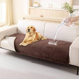 lot 22575 image: HAOMAIJIA Waterproof Couch Cover for Dogs Washable,Faux Fur Pet Couch Covers for Sofa,Soft Dog Bed Cover Non-Slip Couch Covers for 3 Cushion Couch Sofa Pet Friendly (Brown, 35 x 47 1 Pack)