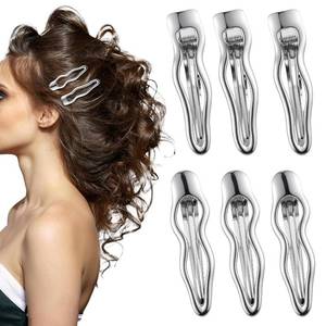 lot 22579 image: 6 Pcs Silver Metal Wave Hair Clips, Small Bangs HairPins Duck Bill Clip Alligator Hair Clips for Women Barrettes Accessories for Thick Thin Hair