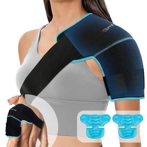lot 22588 image: Comfytemp Shoulder Ice Pack Wrap Shoulder Brace Compression Sleeve for Shoulders Pain Relief, 2 Gel Ice Packs for Injuries Reusable, Cold Therapy for Rotator Cuff Recovery, Fathers Day Dad Gifts Men