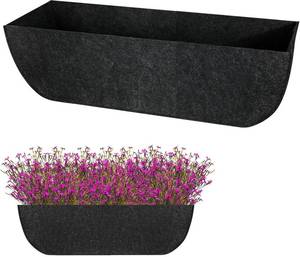 lot 22595 image: 1-Pack 30in Planter Liners - Breathable Felt Hanging Basket and Window Box Liners - Prevent Root Suffocation and Bird Damage - Black