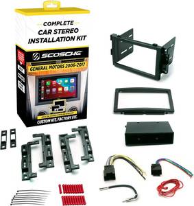 lot 22596 image: Scosche ICGM10BN Complete DoubleSingle DIN Stereo Installation Kit for Select Non-Amplified 2006-17 General Motors Vehicles - No Steering Wheel Remote - See Fit Guide in Images to Verify Your Vehicle