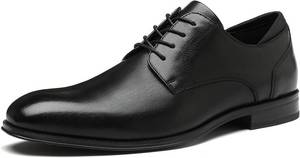 lot 22598 image: DECARSDZ Mens Classic Formal Oxford Lace Up Wedding Pointed Toe Dress Shoes Black Size 7.5