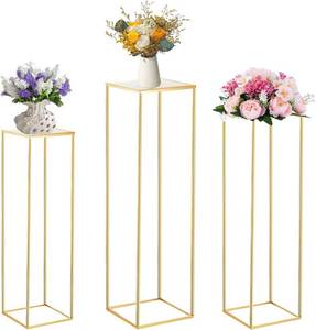lot 22606 image: Bonastella Cylinder Stands for Party, 3PCS Square Cylinder Pedestal Stand, Cilindros Para Fiestas Cake Table Stand for Parties Cylinder Tables for Parties Round Cylinder Stands for Party