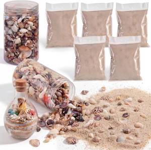 lot 22613 image: Fiwochic Natural 5.5 LB Sand and 1000 Pcs Tiny Sea Shells Mixed Ocean Beach Seashells Decorative Sand for DIY Craft Vase Filler Wedding Home Decor Beach Theme Party