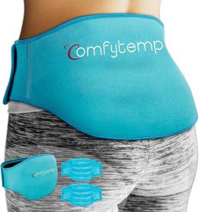 lot 22616 image: Comfytemp Ice Pack for Back Pain Relief, 2 Pcs, Sciatica Ease Brace, Reusable Gel Lower Back Ice Wrap for Injuries, Hot Cold Compress for Lower Lumbar, Waist, Men Women After Surgery (Blue)
