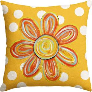 lot 22620 image: AVOIN colorlife Summer Floral Throw Pillow Cover, 18 x 18 Inch Holiday Polka Dots Cushion Case Decoration for Sofa Couch Seasonal Home Decor