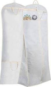 lot 22652 image: MISSLO 70 Bridal Wedding Gown Dress Garment Bag with Accessories Pouch Large Travel Garment Cover 8 Gusset (White)