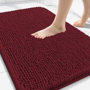lot 22663 image: Arotive Bathroom Rugs 30x20, Extra Soft Absorbent Shaggy Chenille Bath Rugs, Machine Washable Rubber Backing Non-Slip Bath Mats for Bathroom Floor Tub and Shower, Home Decor Accessories, Burgundy