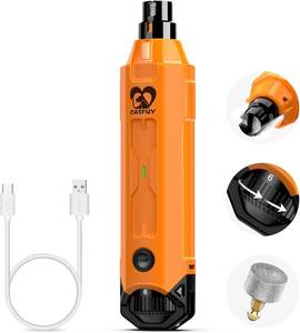 lot 22670 image: Casfuy 6-Speed Dog Nail Grinder - Newest Enhanced Pet Nail Grinder Super Quiet Rechargeable Electric Dog Nail Trimmer Painless Paws Grooming & Smoothing Tool for Large Medium Small Dogs (Orange)